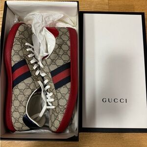 Gucci Red and Beige Sneakers